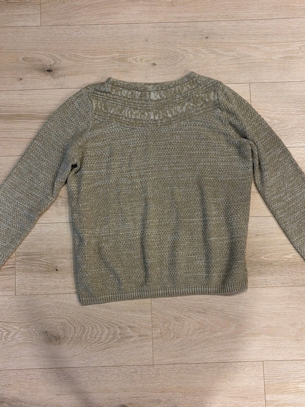croft & barrow Olive-Tone Textured Crewneck Sweater